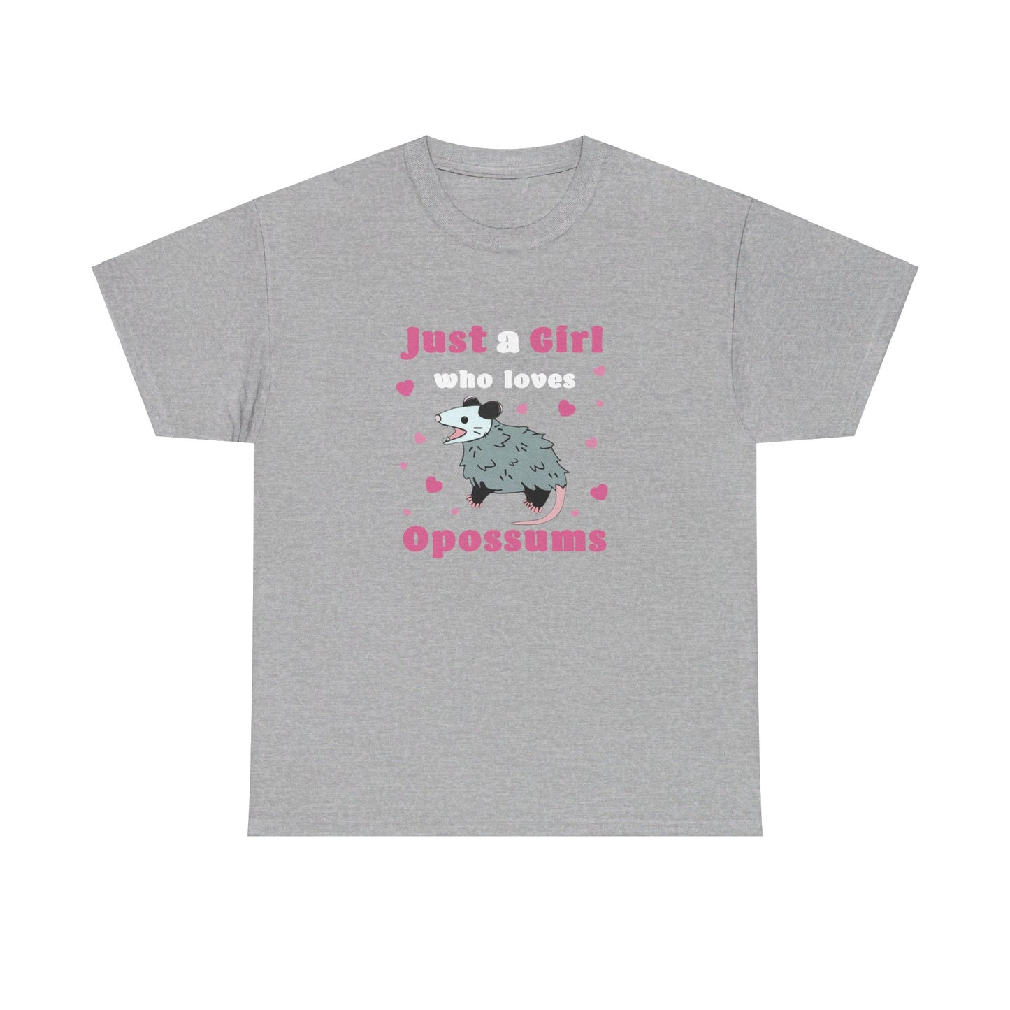 just a girl who loves possums shirt,Unisex Heavy Cotton Tee, possum shirt, opossum shirt, possi shirt, oppi shirt, possum love, opossum tshirt, possum tshirt