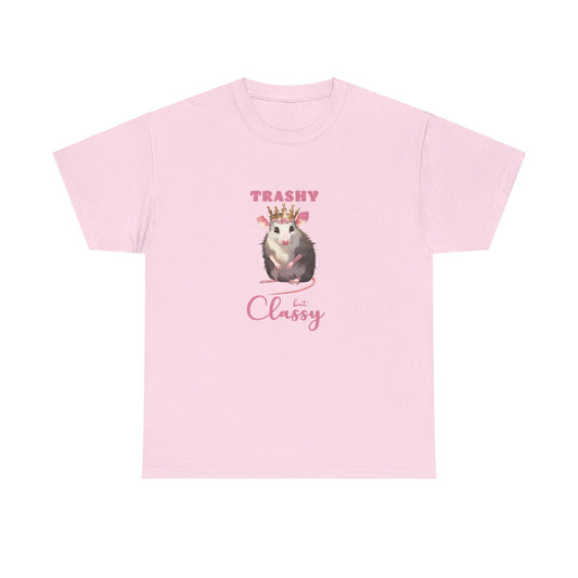 trashy but classy possum shirt, Unisex Heavy Cotton Tee, possum shirt, opossum shirt, possi shirt, oppi shirt, possum love, opossum tshirt, possum tshirt