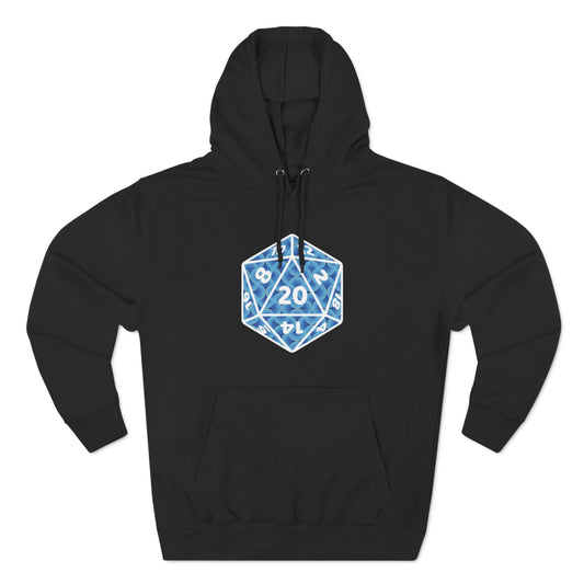 Hyatt carpet D20 white, hoodie, Three-Panel Fleece Hoodie, hyatt carpet, carpet cult, hyatt carpet cult, marriott carpet, carpet cults, dragon con, parody, inside joke, dragon con, dragoncon, dcon,