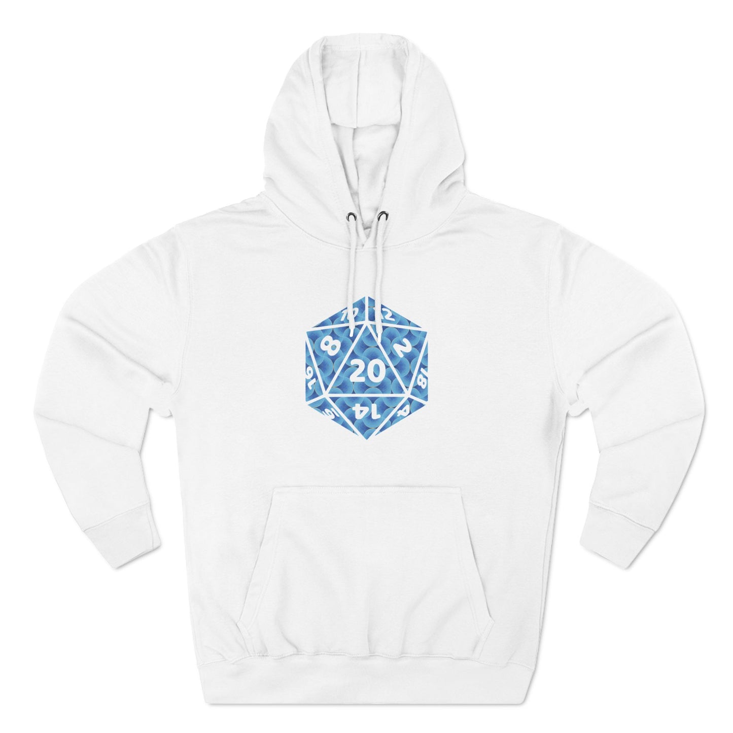 Hyatt carpet D20 white, hoodie, Three-Panel Fleece Hoodie, hyatt carpet, carpet cult, hyatt carpet cult, marriott carpet, carpet cults, dragon con, parody, inside joke, dragon con, dragoncon, dcon,