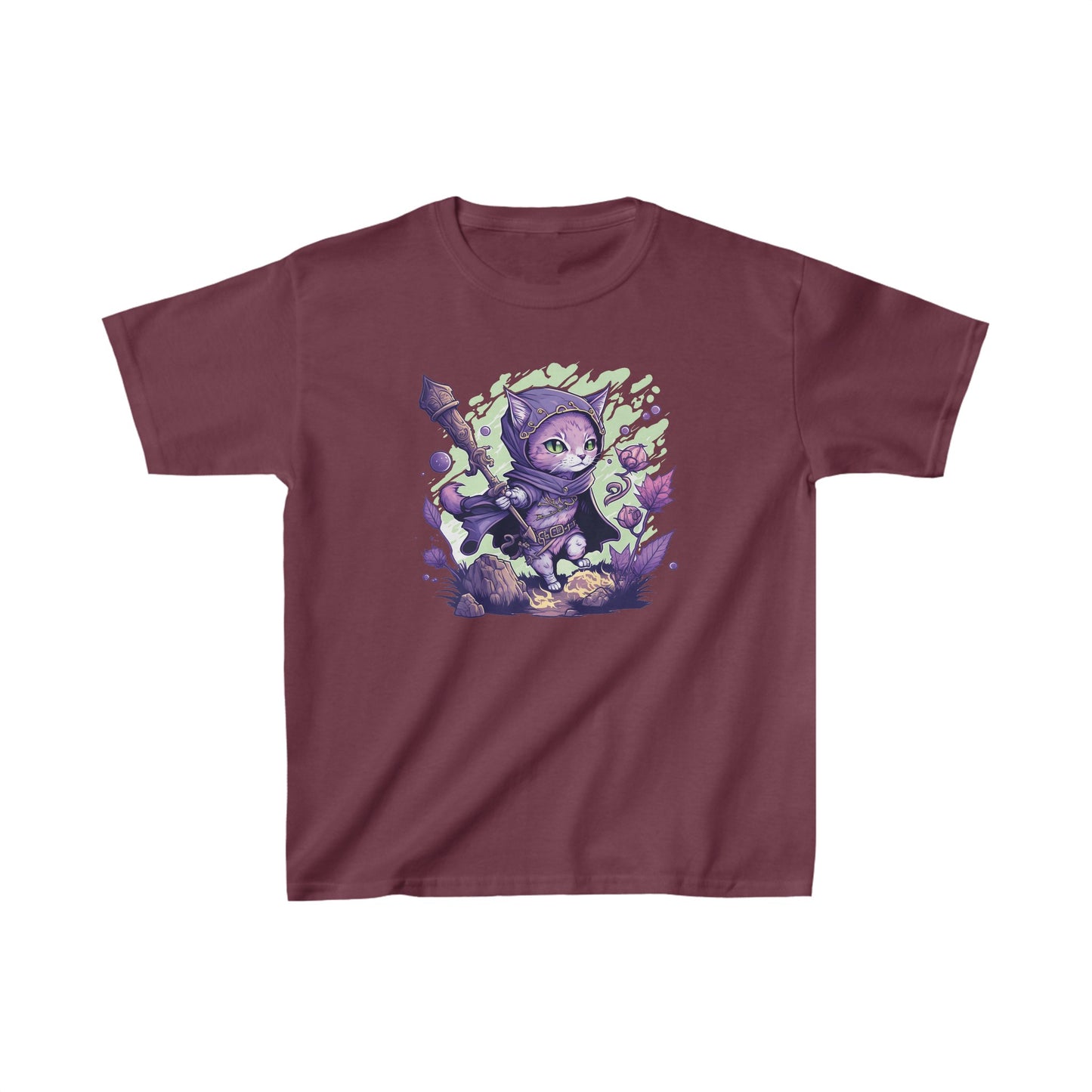 Mage cat - Kids Heavy Cotton™ Tee, kid shirt, kids shirt, cat, kitty cat, cat shirt, cat tshirt, mage cat, mage cat shirt, kitty, d&d, tabletop, gamer