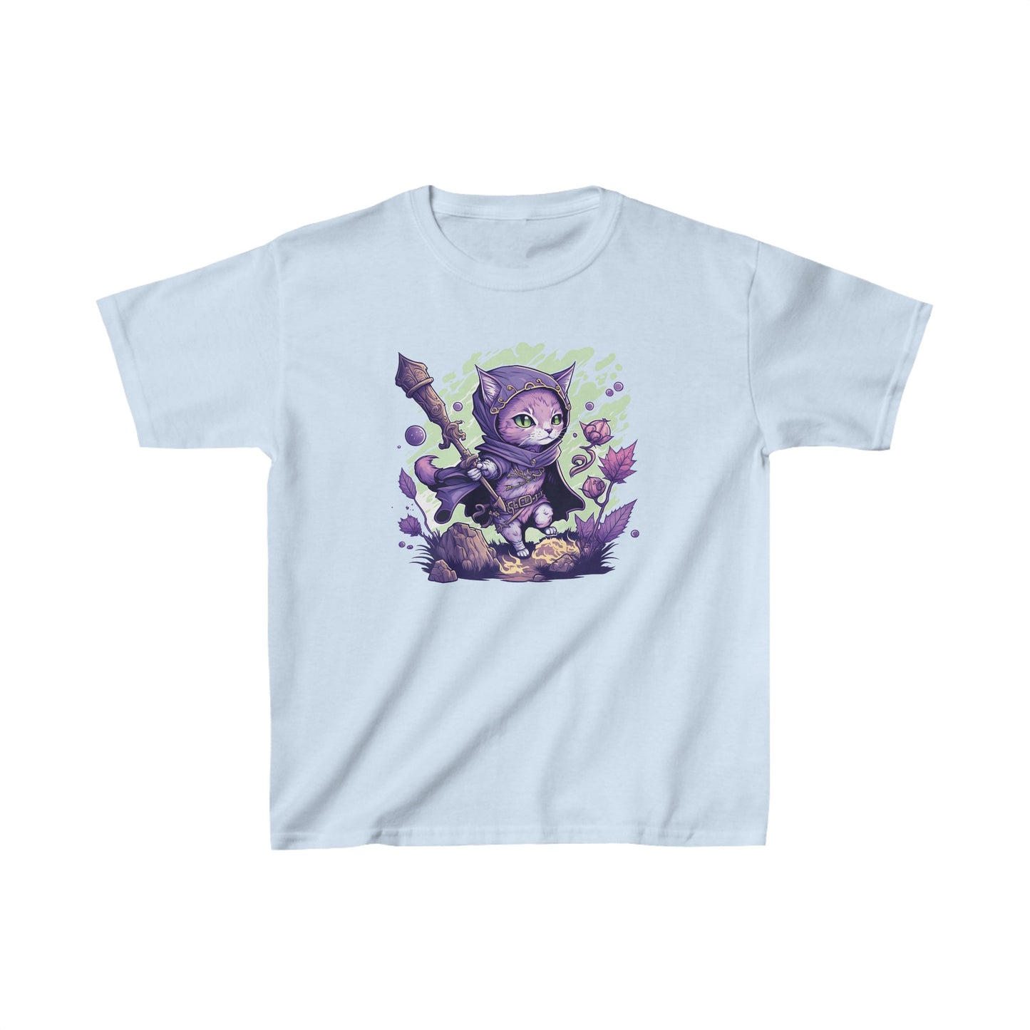 Mage cat - Kids Heavy Cotton™ Tee, kid shirt, kids shirt, cat, kitty cat, cat shirt, cat tshirt, mage cat, mage cat shirt, kitty, d&d, tabletop, gamer