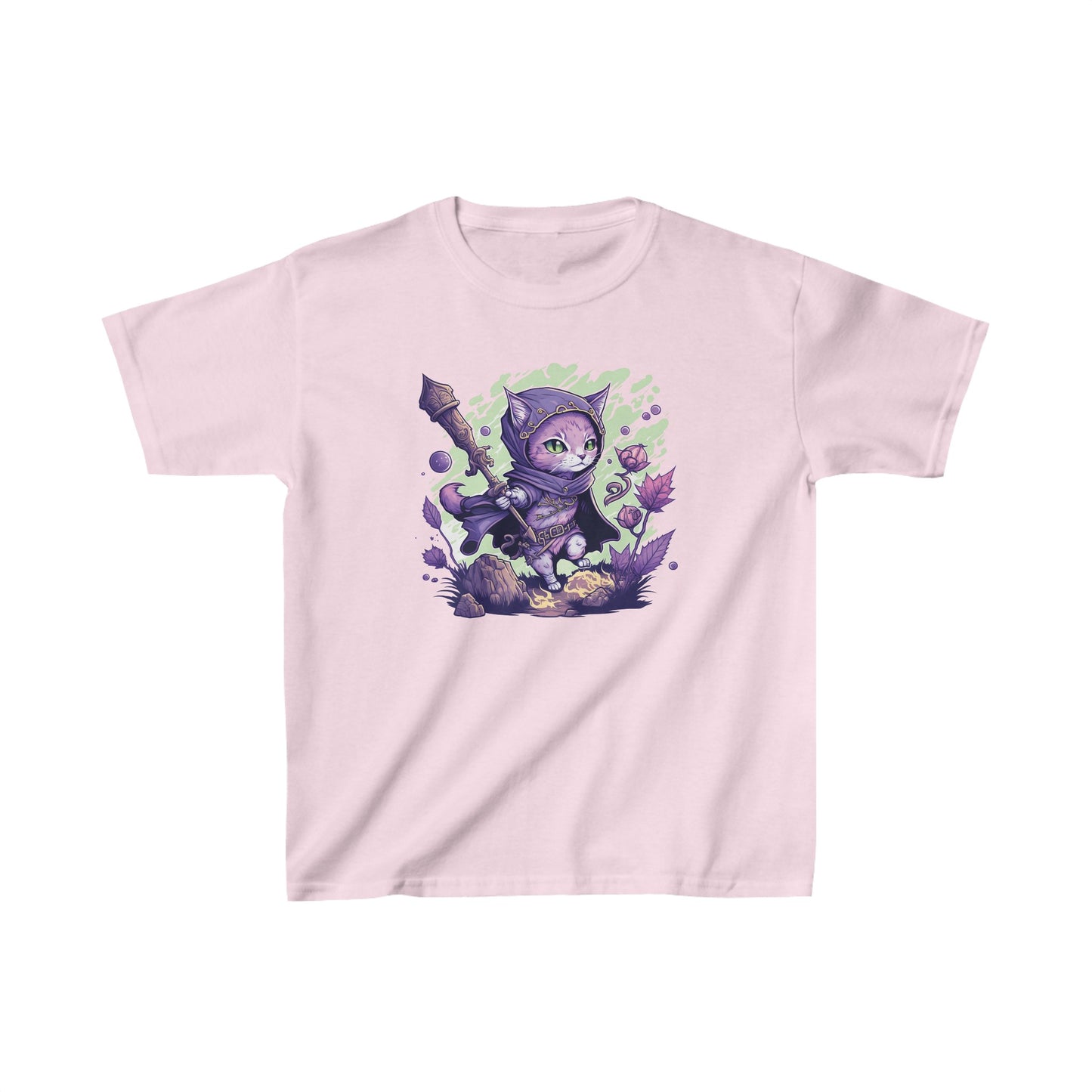 Mage cat - Kids Heavy Cotton™ Tee, kid shirt, kids shirt, cat, kitty cat, cat shirt, cat tshirt, mage cat, mage cat shirt, kitty, d&d, tabletop, gamer