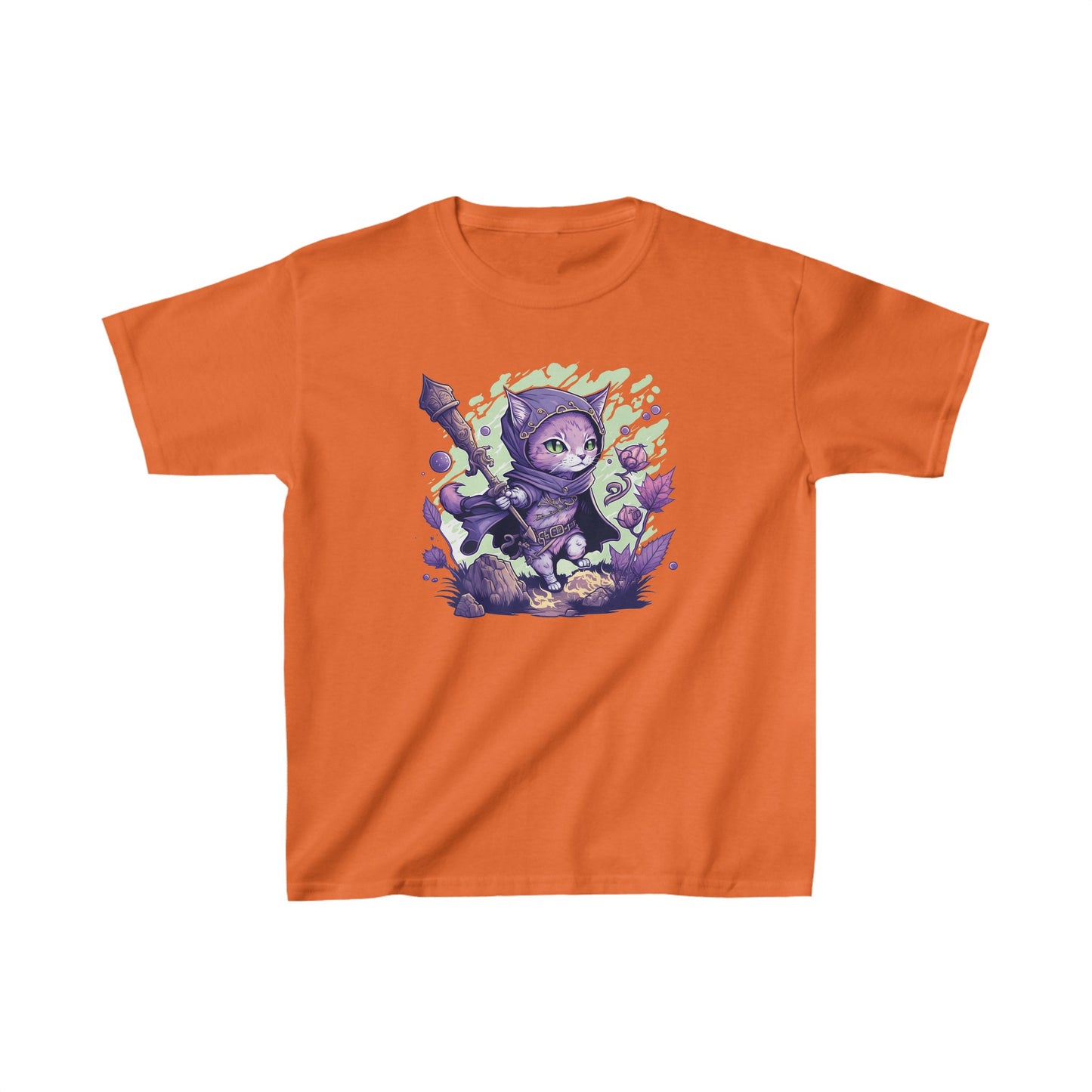 Mage cat - Kids Heavy Cotton™ Tee, kid shirt, kids shirt, cat, kitty cat, cat shirt, cat tshirt, mage cat, mage cat shirt, kitty, d&d, tabletop, gamer