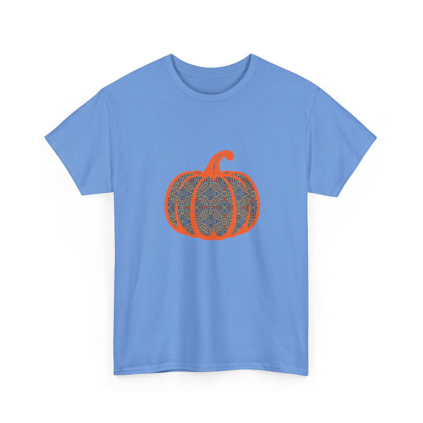 carpet cult pumpkin shirt orange outline, Unisex Heavy Cotton Tee, carpet cult, marriott carpet, marriott carpet cult, dragon con, dragoncon, inside joke, prank, parody, carpet pumpkin