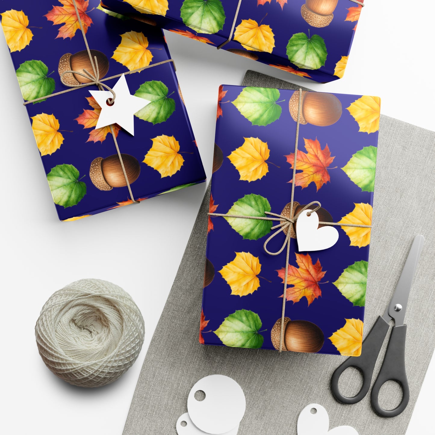 fall gift wrap, fall wrapping paper, wrapping paper, gift wrap, acorn, leaves, fall leaves, fall, cute fall wrapping paper