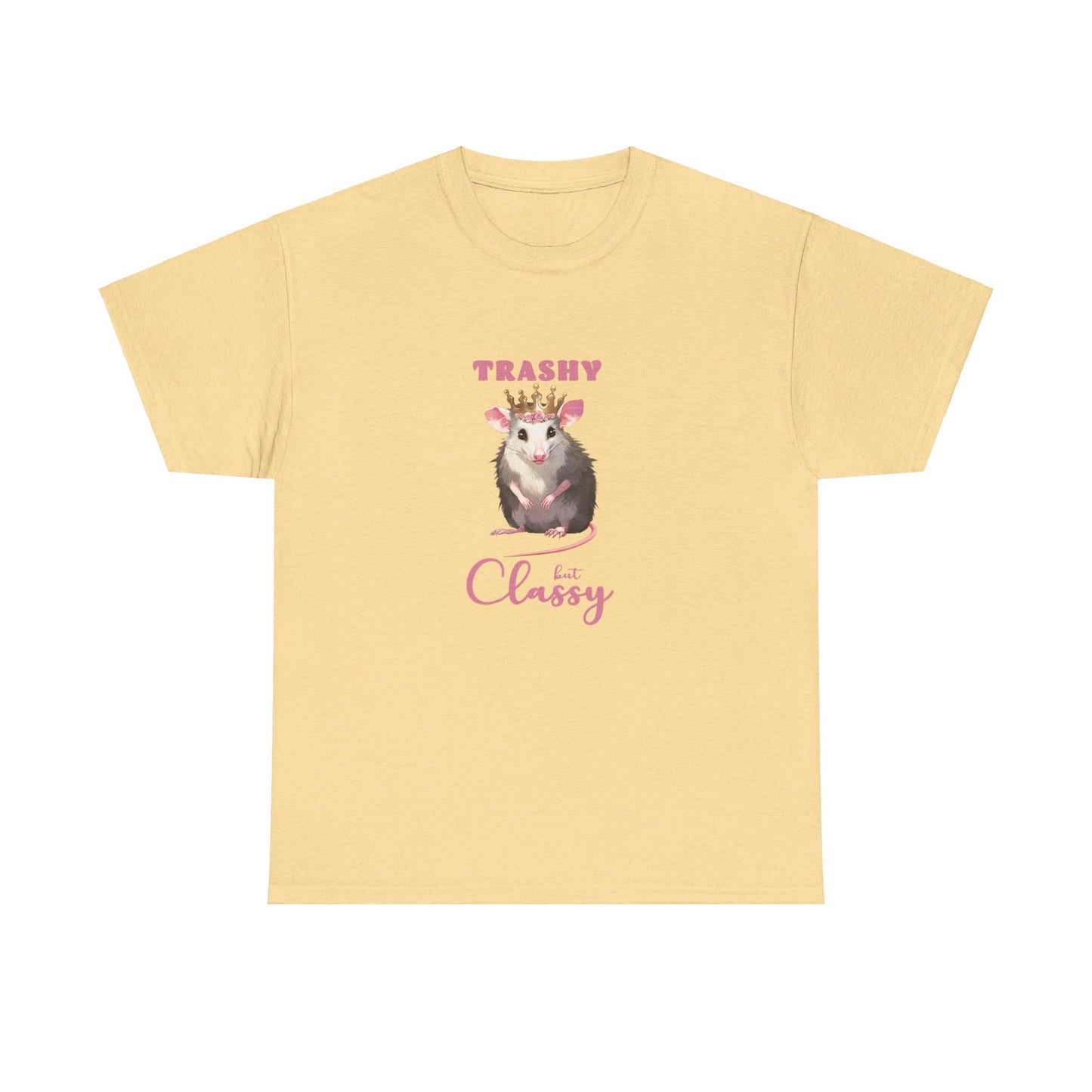 trashy but classy possum shirt, Unisex Heavy Cotton Tee, possum shirt, opossum shirt, possi shirt, oppi shirt, possum love, opossum tshirt, possum tshirt