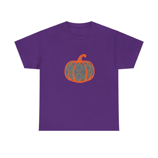 carpet cult pumpkin shirt orange outline, Unisex Heavy Cotton Tee, carpet cult, marriott carpet, marriott carpet cult, dragon con, dragoncon, inside joke, prank, parody, carpet pumpkin