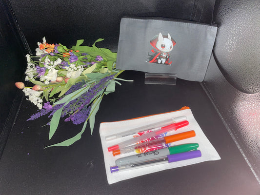 Vampire Bunny Pencil bag - pencil bag, school bag, pen bag, cute makeup bag, purse bag, makeup, pencil, feminine hygiene bag,