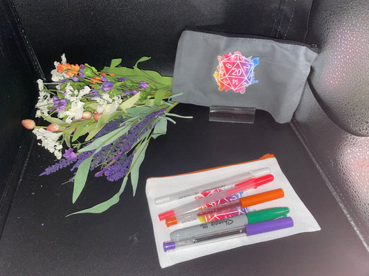 Rainbow Splat D20 Pencil bag - pencil bag, school bag, pen bag, cute makeup bag, purse bag, makeup, pencil, feminine hygiene bag,