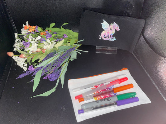 Crystal Dragon Pencil bag - pencil bag, school bag, pen bag, cute makeup bag, purse bag, makeup, pencil, feminine hygiene bag,