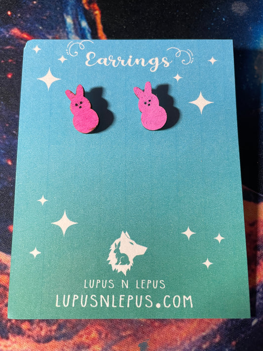 Peep earrings, marshmallow peep earrings, bunny earrings, easter earrings, stud, rabbit earrings, bunny, rabbit, easter, hypoallergenic, handmade, nerdy, nerdy earrings, nerdy gift, cute earrings (Copy)