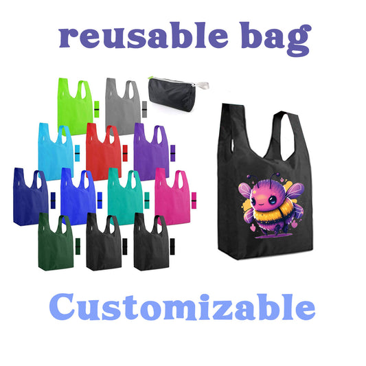 reusable shopping bag - Bee, bee bag, save the bee's, cute bee, bag, reusable bag, grocery bag, shopping bag, custom bag, nerdy bag, nerdy, nerd, geek,