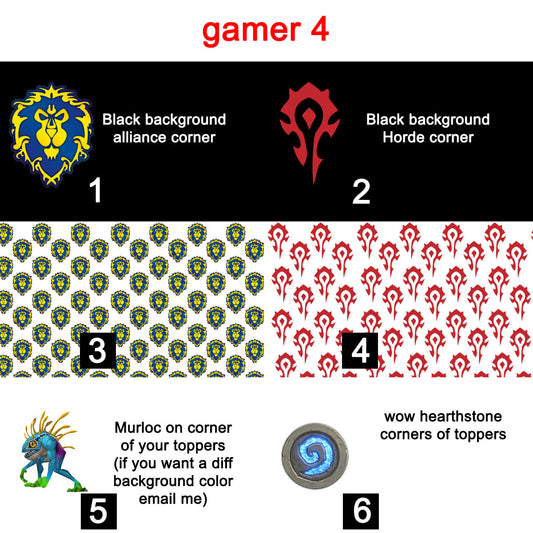 Gamer 4 - magnetic glasses topper - wow, world of warcraft, murloc, hearthstone, d&d, dungeon, topper, magnetic topper, wanda, kirby, ella, casper, reese, Brook, Addison, Zuri, Payton, murphy, harper, quinn, jessie (Copy)