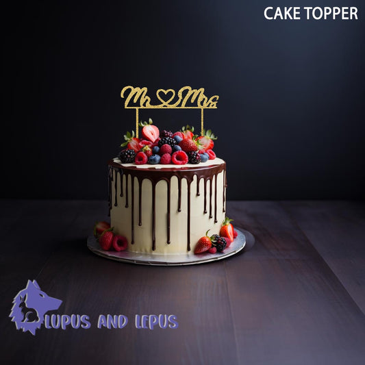 Mr Mrs wood wedding cake topper - wedding cake topper, for cake, mr and mrs, wedding, cake, cake topper, cake stick, cake tag, cake decoration