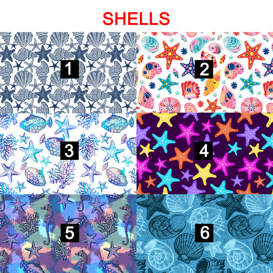 SHELLS - magnetic glasses topper - shells, ocean, beach, vacation, summer, starfish, sea shells, star fish, pair eyewear, pair glasses, pair toppers