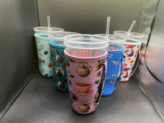 Neoprene coffee sleeve with handle