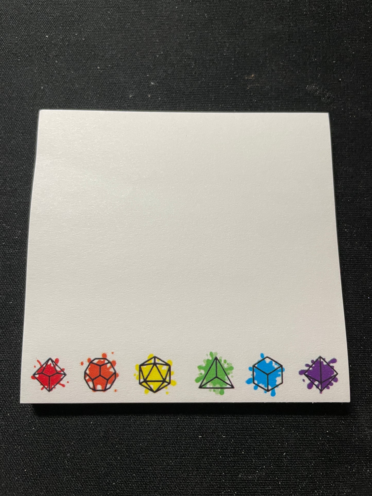 post it note - Dice, D&D, table top, polyhedral dice roll playing, game, gamer, dungeons and dragons, d6, d20, d4, d10, d100, d2, sticky note, stickynote, postit note, custom post it notes, post it brand