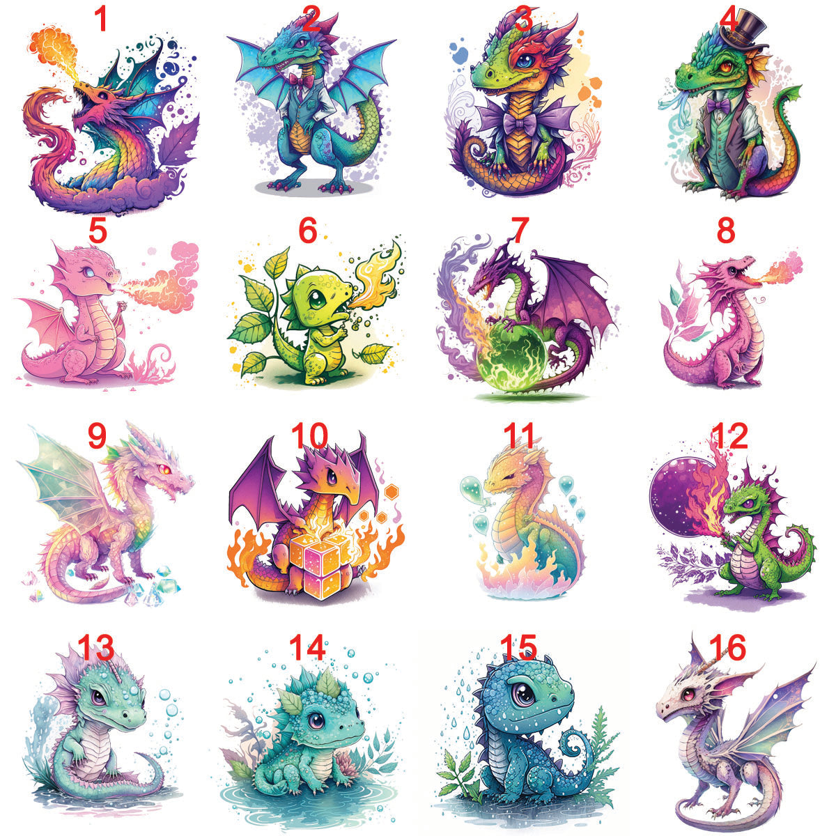 STICKERS 3- My Art Stickers, dragons, colorful, bunnies, faries, fairy, faery, magic, mythical, bear, giraffe, wearwolf, lizard, dinosaur,