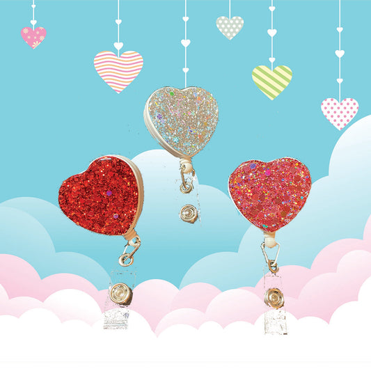 Badge Reel - Heart badge reel, badge reel, hospital badge, cute badge, valentines day, romantic, love, heart