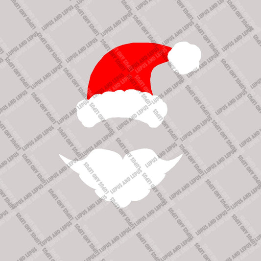 Digital File - Santa Hat and Beard SVG, Santa Hat SVG, Santa Beard SVG, Santa Hat Png, Santa Hat Clipart, Santa Hat Svg File, Santa Face Svg