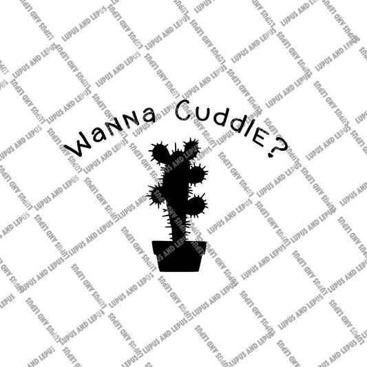 DIGITAL FILE - wanna cuddle svg, cactus svg, hugs svg, hug svg, funny cactus svg, introvert svg, hugger svg, social distance svg, cricut