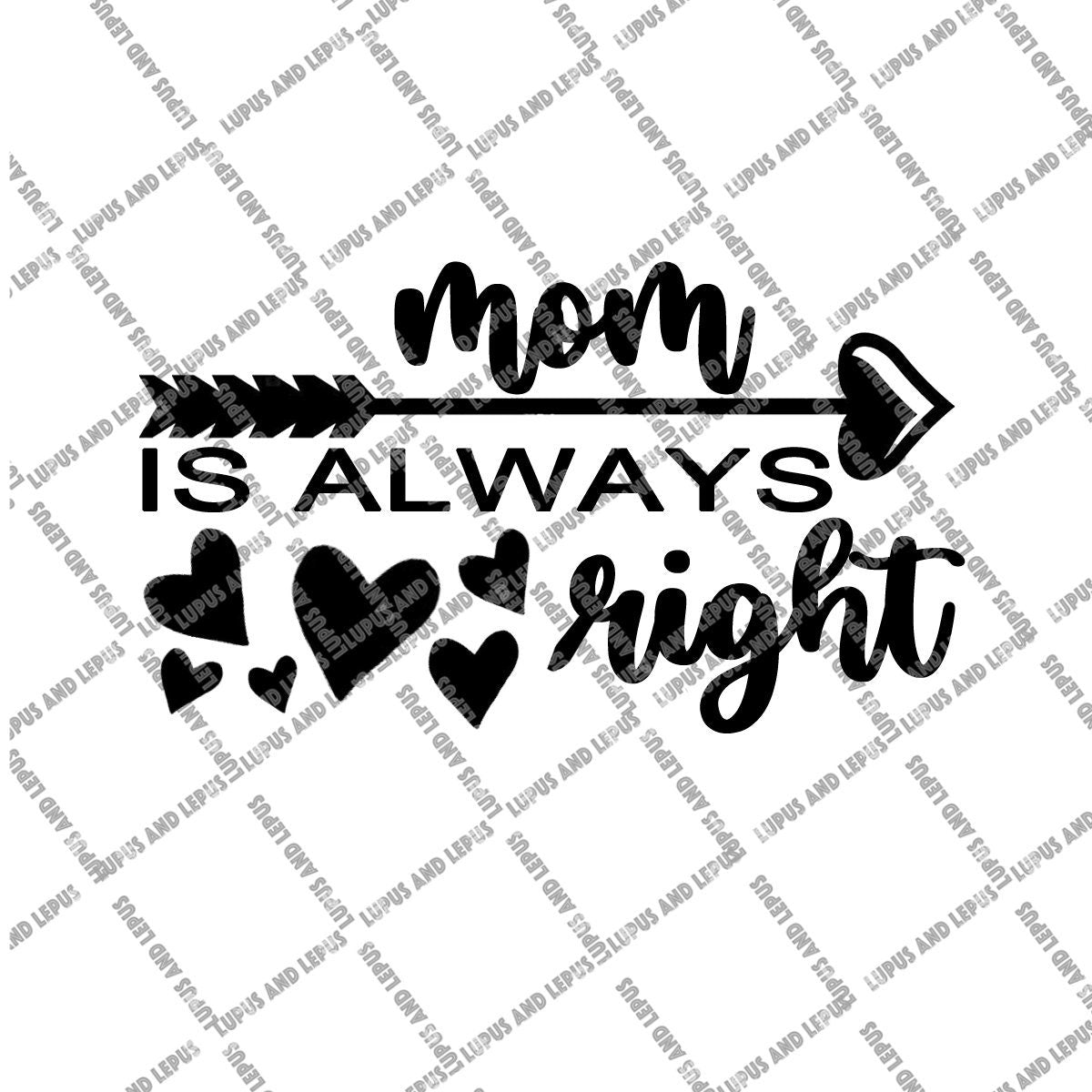 DIGITAL FILE - mom is always right, mom svg, mothers day svg, gift for mom, mom gift, mother svg, mom shirt, mom life svg, Im always right