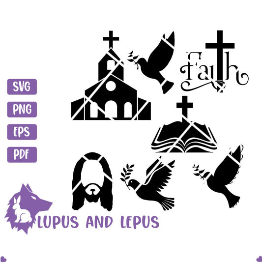 Digital File - religious bundle, religion svg, religious svg, Jesus svg, christian svg, church svg, faith svg (eps, svg, pdf, png, jpeg)