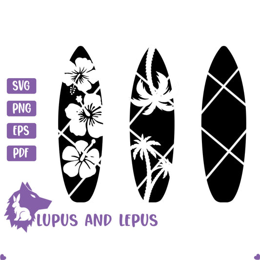 DIGITAL FILE - surf board svg, beach svg, ocean svg, summer svg, hibiscus svg, palm tree svg, surfing svg, surfer svg, aloha svg, vacation