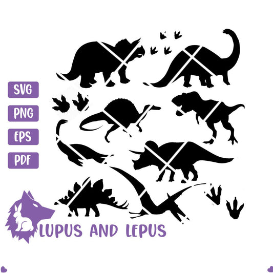 Digital File - Dinosaurs bundle, dinosaur svg, dinosaur birthday svg, dino tracks, t-rex svg, trex svg, cute dinosaur svg, jurassic svg