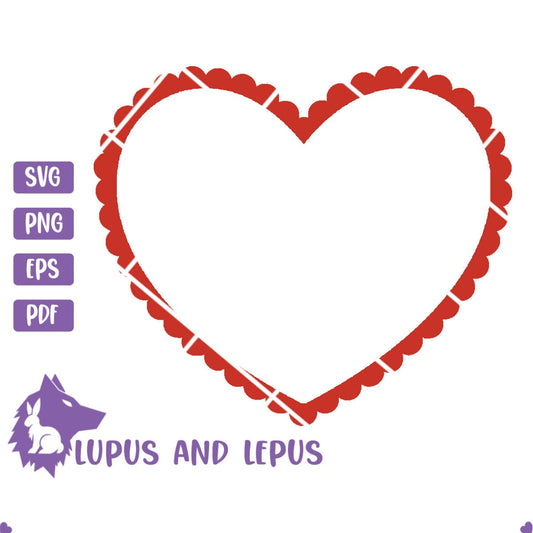 Digital File - scalloped heart svg, heart svg, valentine svg, lace heart svg, pretty heart svg, fancy heart svg, valentine's day, hart svg