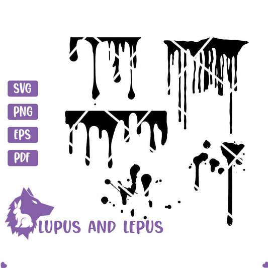 Digital File - Dripping svg, blood, blood spatter, dripping borders cut files, dripping borders, paint drip svg (eps, svg, pdf, png, jpeg)