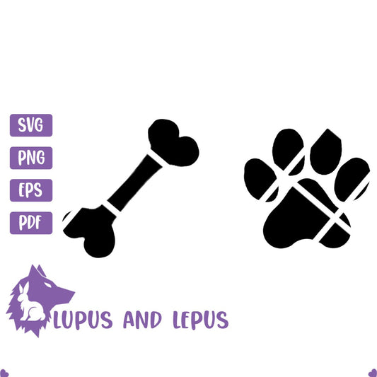 DIGITAL FILE - dog svg, dog paw svg, dog bone svg, bone svg, dog lover, pet parent, dog dad svg, dog mom svg, paw print svg, animal paw svg