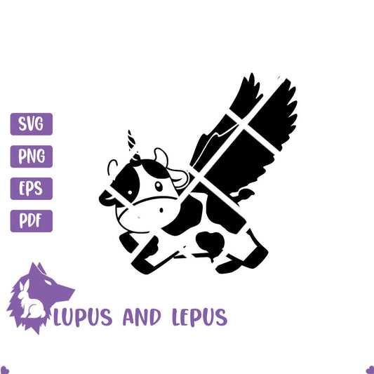 Digital File - cow svg, wings svg, flying cow svg, flying svg, unicorn svg, cute svg, farm svg, flying pig svg, cute cow svg, alacorn svg