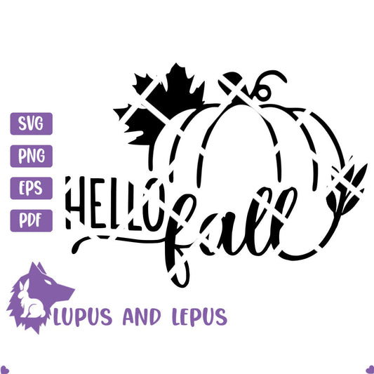 Digital File - hello fall svg, fall sign svg, vintage fall, pumpkin patch svg, leaf svg, fall svg, halloween svg, autumn svg, pumpkin svg