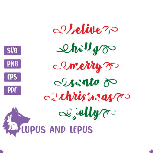 Digital File - Christmas text svg, Christmas Words SVG File, Christmas SVG, holiday text svg, font svg (eps, svg, pdf, png, jpeg)