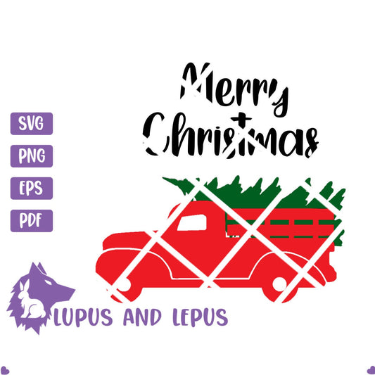 Digital File - Christmas truck svg, Christmas tree truck svg, vintage christmas truck svg, red truck svg, christmas svg, Christmas tree svg