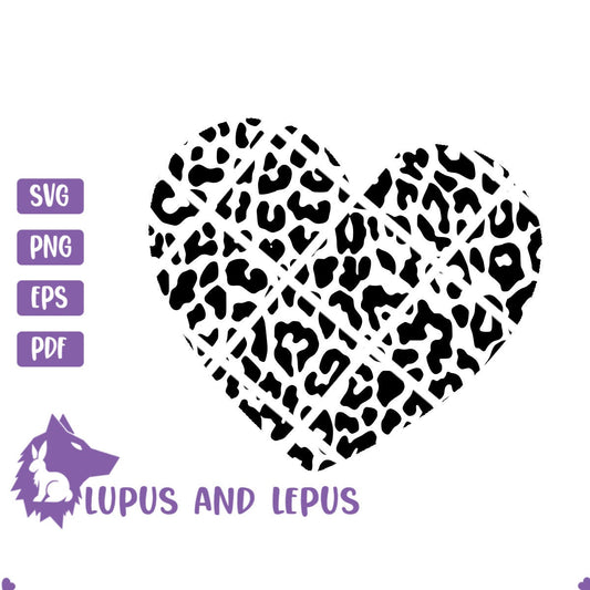 DIGITAL FILE - leopard heart svg, heart svg, leopard print svg, cheetah heart svg, leopard svg, leopard pattern svg, valentines day svg