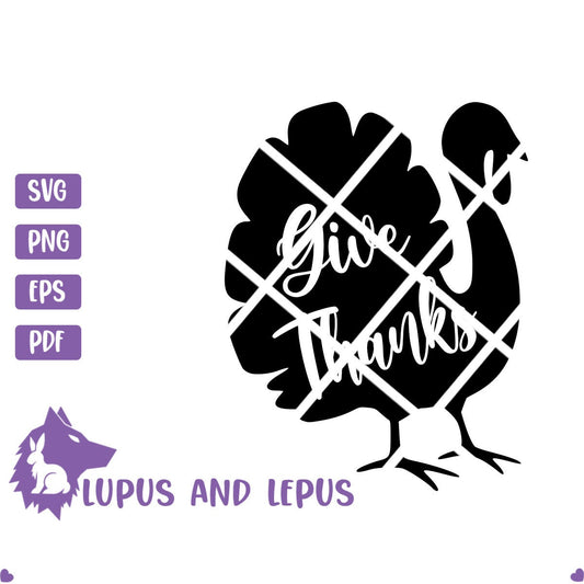 DIGITAL FILE - give thanks svg, turkey svg, thanksgiving svg, thanks giving svg, thankful svg, table topper, cake topper, blessed svg, fall