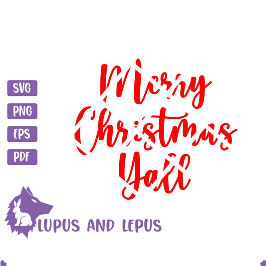 Digital File - Merry Christmas Yall, Merry Christmas Yall svg, merry christmas svg, Christmas svg, yall svg (eps, svg, pdf, png, jpeg)