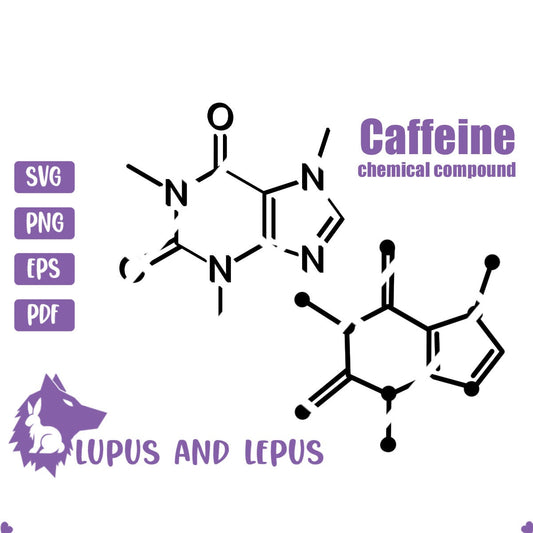 DIGITAL FILE - caffeine svg, chemical compound, chemistry svg, coffee svg, tea svg, coffee mug svg, mom life svg, starbucks cup svg,