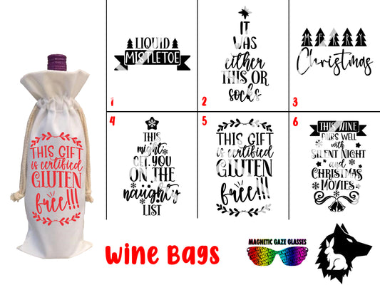 Wine Bag - (A) wine bag gift, gift for boss, gift for employee, gift for family, bag, custom, Christmas gift, xmas gift, gift, custom gift, customized gift, alcohol, bottle of wine bag, bottle of wine, spirits