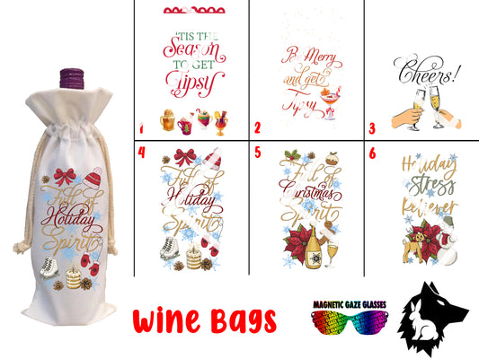 Wine Bag - (E) wine bag gift, gift for boss, gift for employee, gift for family, bag, custom, Christmas gift, xmas gift, gift, custom gift, customized gift, alcohol, bottle of wine bag, bottle of wine, spirits