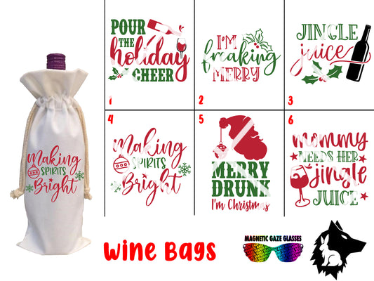 Wine Bag - (H) wine bag gift, gift for boss, gift for employee, gift for family, bag, custom, Christmas gift, xmas gift, gift, custom gift, customized gift, alcohol, bottle of wine bag, bottle of wine, spirits